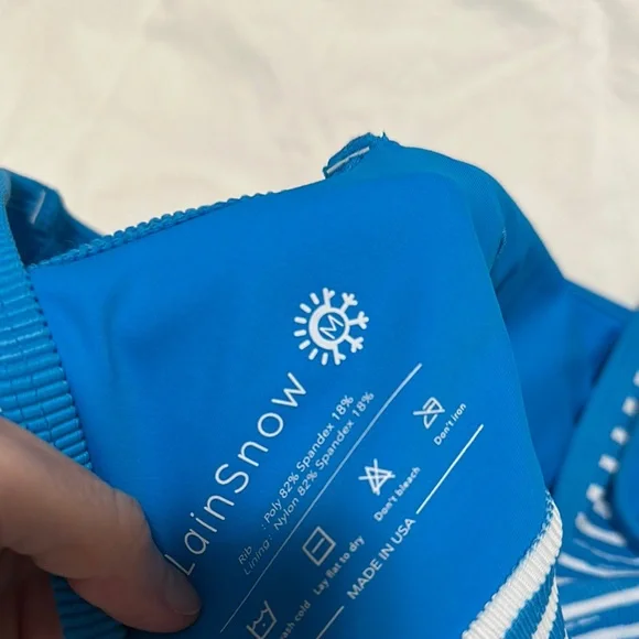 LainSnow Large bottom Medium top Blue and White Striped Bikini Set - Picture 8 of 8